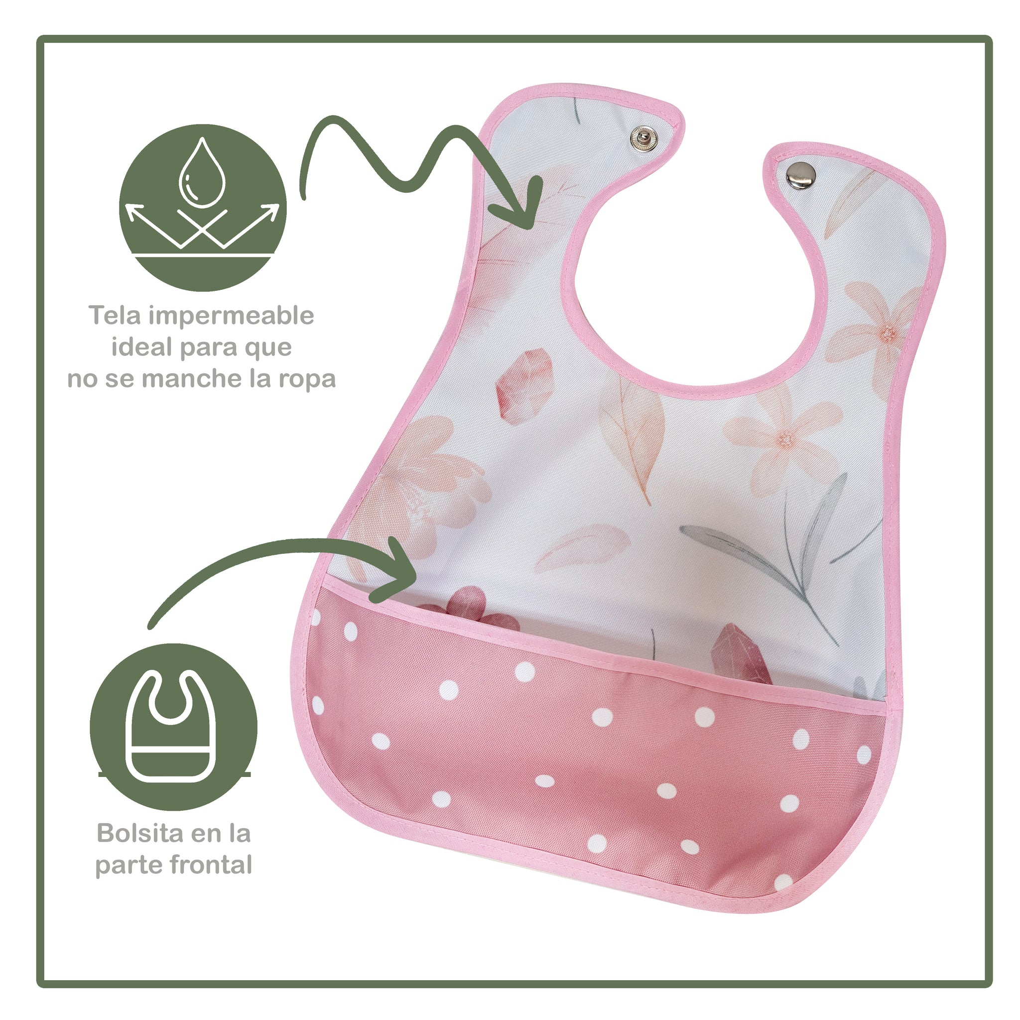Baberos impermeable Flores Plantas