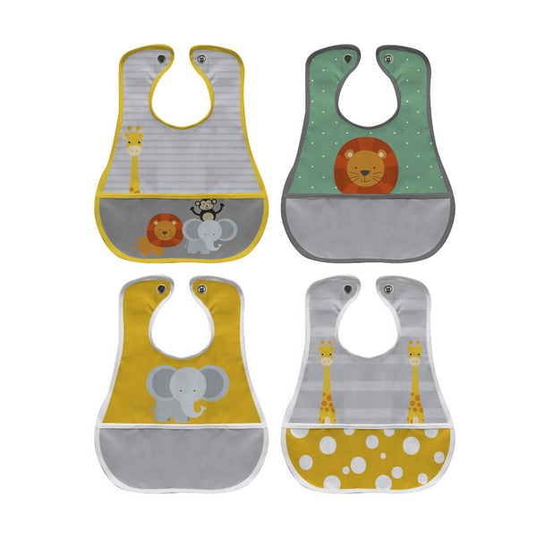 NatureBond Baberos impermeables para bebés, baberos de destete de silicona  para bebés y niños pequeños, juego de 2 con bolsa de transporte | cómodo