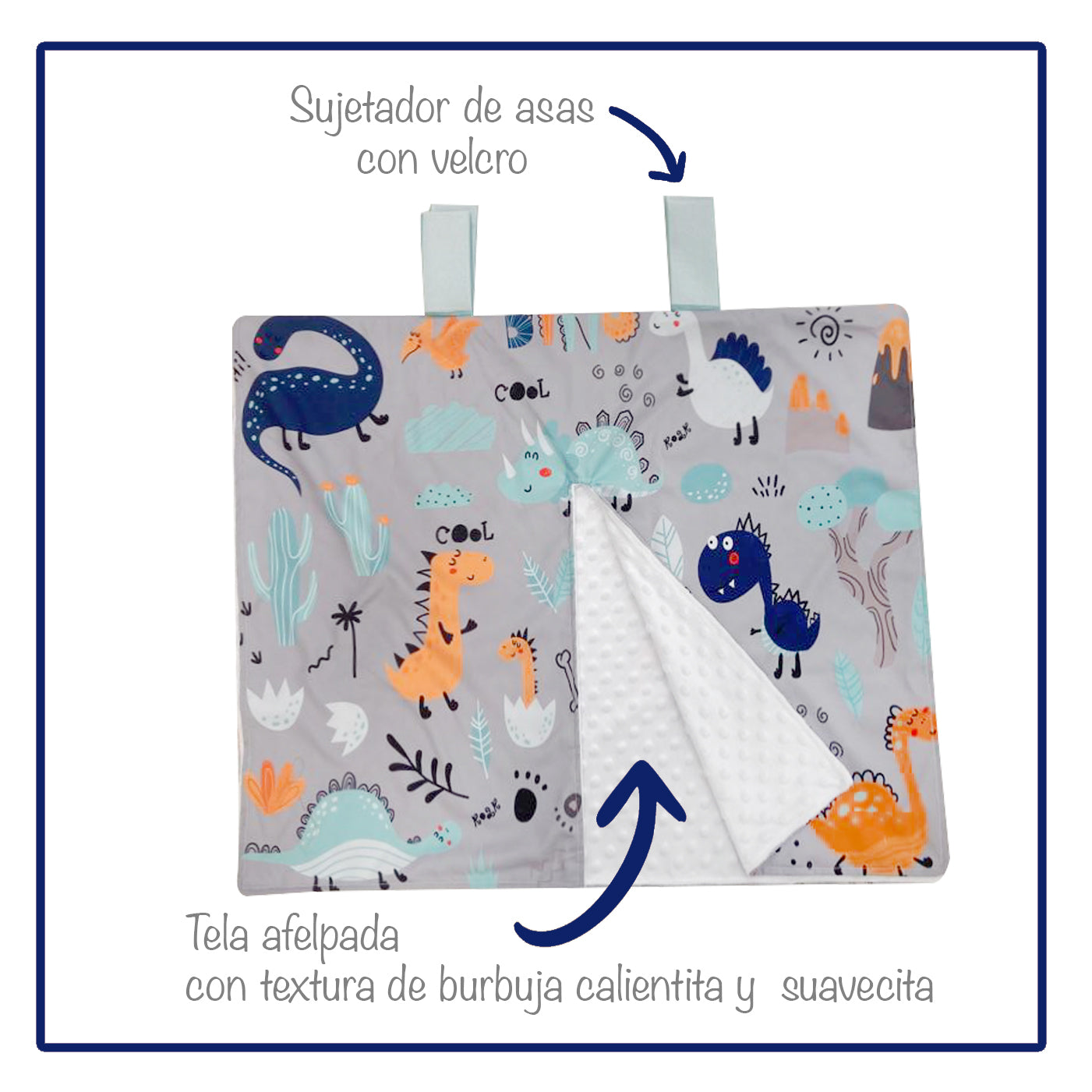 Cubre Portabebé Dinoblue